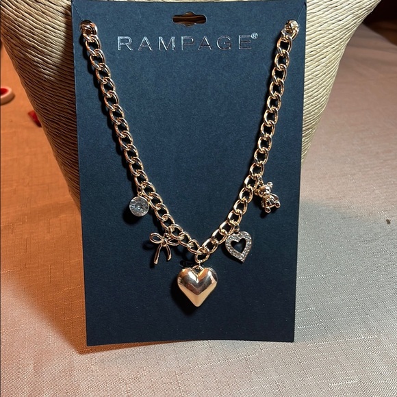 Rampage Gold Heart Charm Necklace - Picture 1 of 1